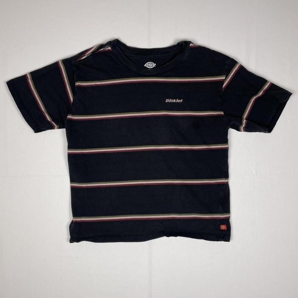 Dickies Y2k cropped black striped tee Size M
